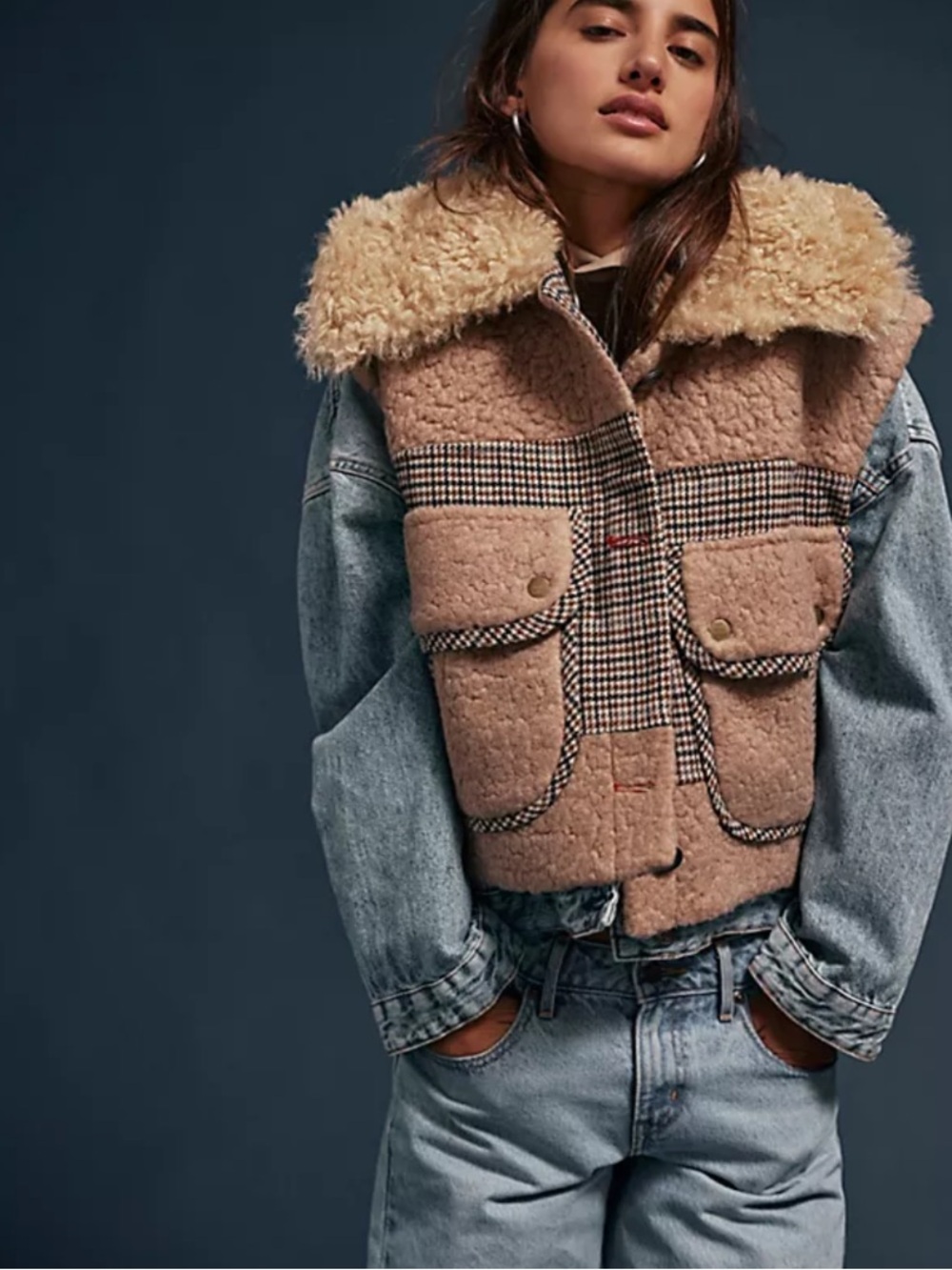 Ollie Plaid & Sherpa Vest
Free People
OVERSIZED